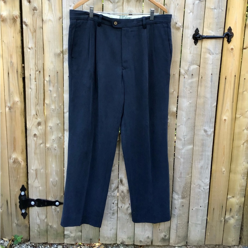 Mens Tommy Bahama Blue Silk Pants 34/32 - Picture 3 of 7